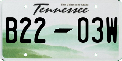 TN license plate B2203W