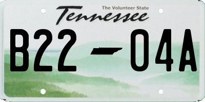 TN license plate B2204A