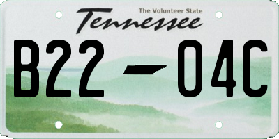 TN license plate B2204C