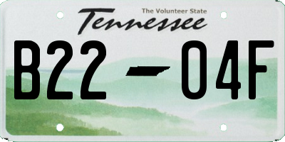 TN license plate B2204F