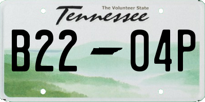 TN license plate B2204P