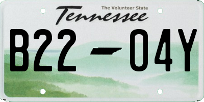 TN license plate B2204Y