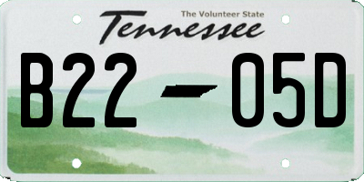 TN license plate B2205D