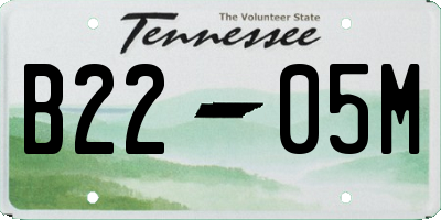 TN license plate B2205M