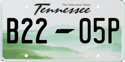 TN license plate B2205P
