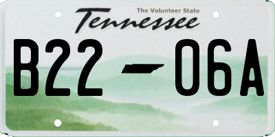TN license plate B2206A