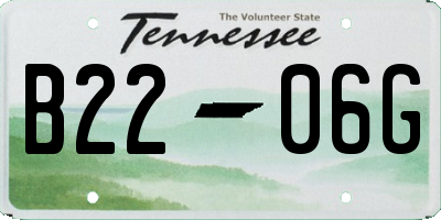 TN license plate B2206G