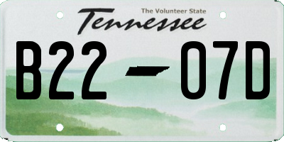 TN license plate B2207D