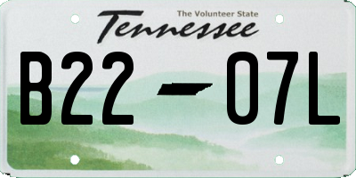 TN license plate B2207L
