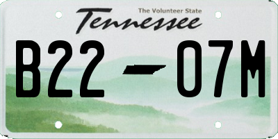 TN license plate B2207M