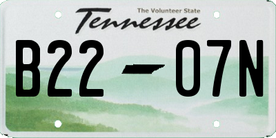 TN license plate B2207N