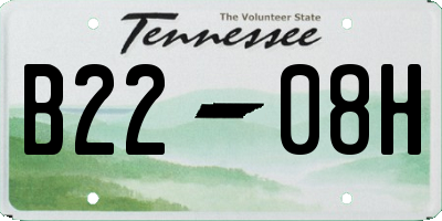 TN license plate B2208H