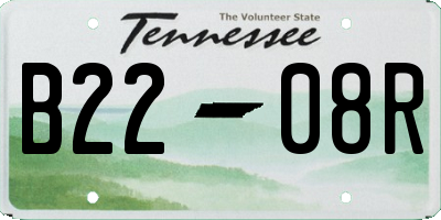 TN license plate B2208R