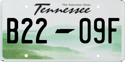 TN license plate B2209F