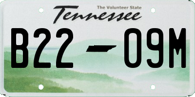 TN license plate B2209M