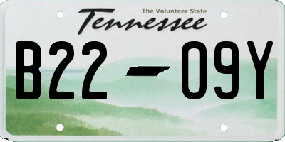 TN license plate B2209Y