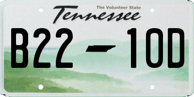 TN license plate B2210D
