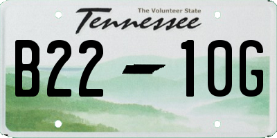 TN license plate B2210G