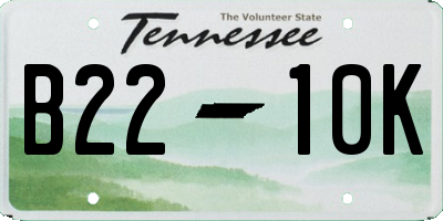 TN license plate B2210K