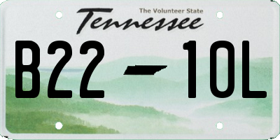 TN license plate B2210L