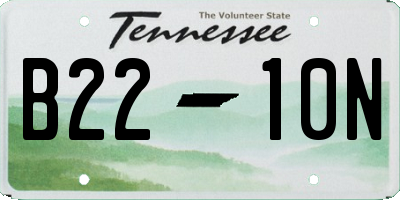 TN license plate B2210N