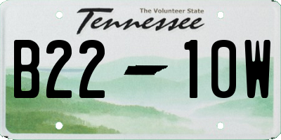 TN license plate B2210W