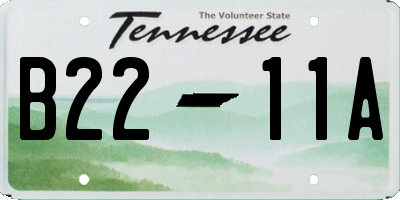 TN license plate B2211A