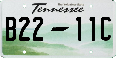 TN license plate B2211C