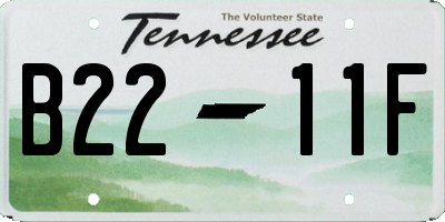 TN license plate B2211F