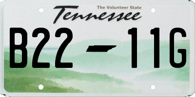 TN license plate B2211G