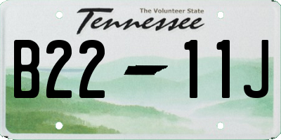 TN license plate B2211J