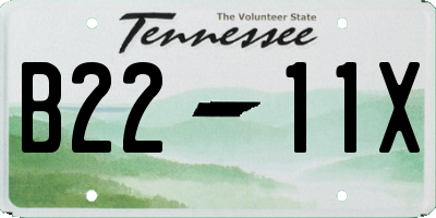 TN license plate B2211X