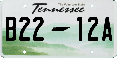 TN license plate B2212A