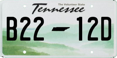 TN license plate B2212D