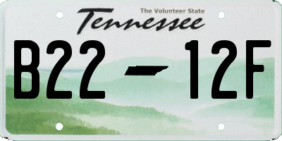 TN license plate B2212F