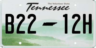 TN license plate B2212H