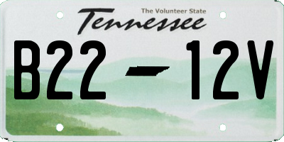 TN license plate B2212V