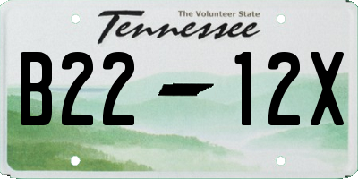 TN license plate B2212X