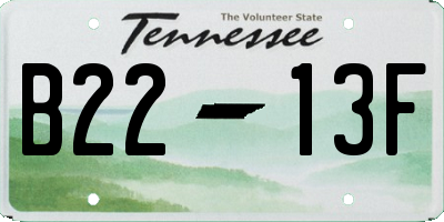 TN license plate B2213F