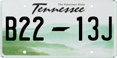 TN license plate B2213J