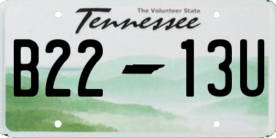 TN license plate B2213U
