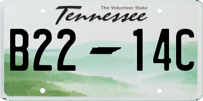TN license plate B2214C