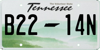 TN license plate B2214N