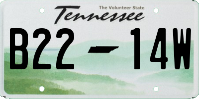 TN license plate B2214W