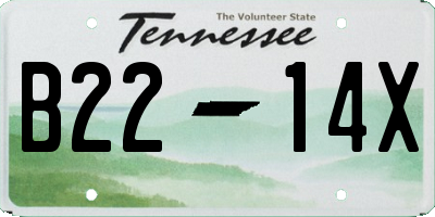 TN license plate B2214X
