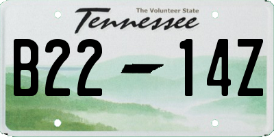 TN license plate B2214Z