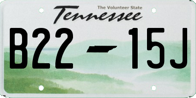 TN license plate B2215J