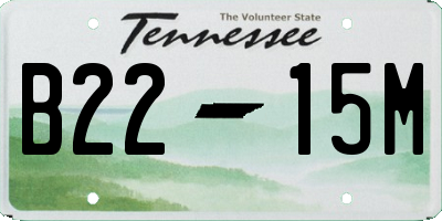 TN license plate B2215M