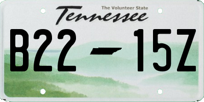 TN license plate B2215Z