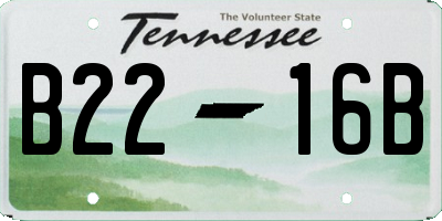 TN license plate B2216B